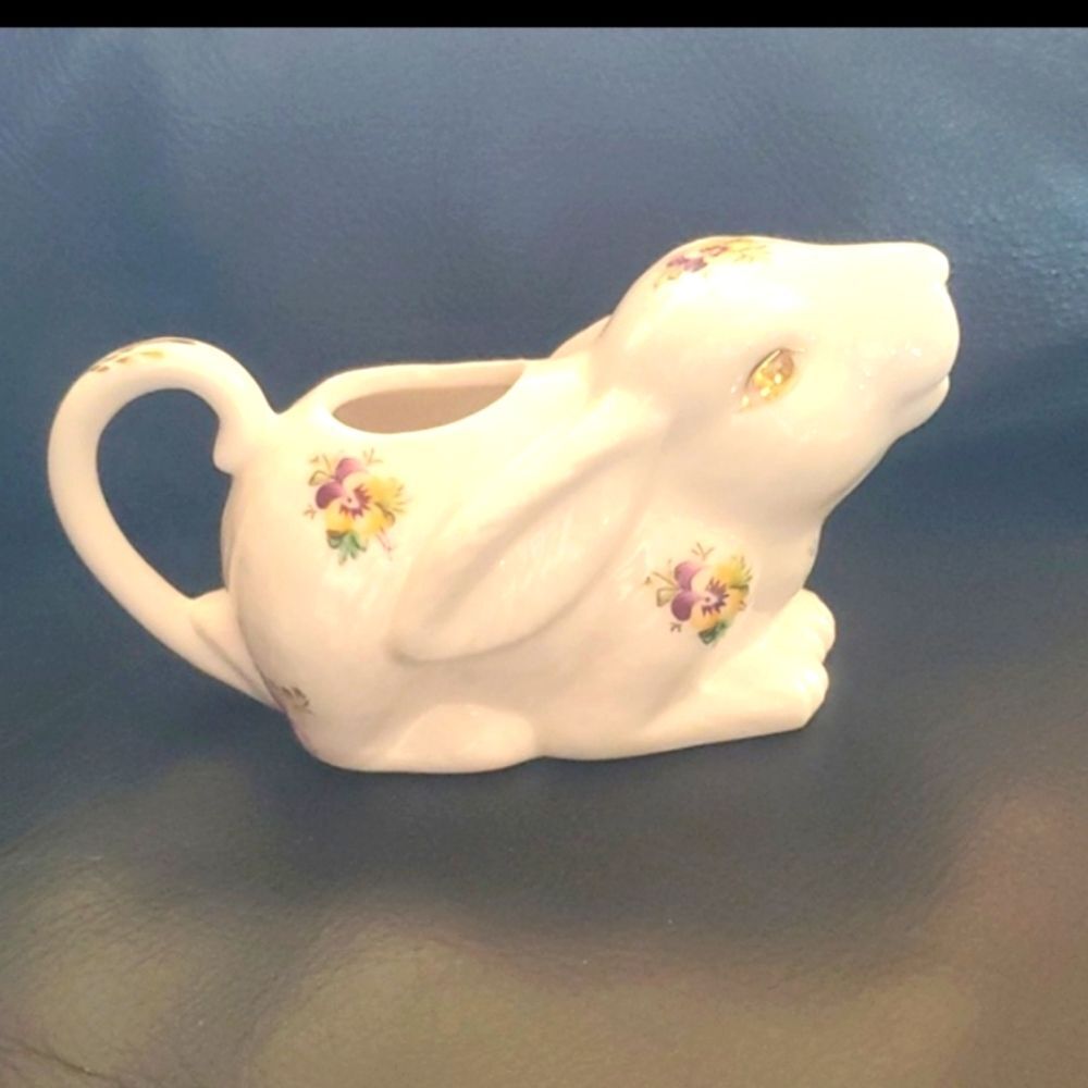 floral rabbit creamer by grace's teaware
